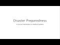 Disaster Preparedness Concepts