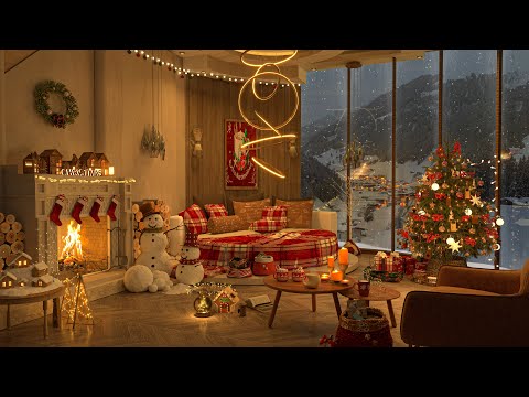 Warm And Cozy Winter Ambience ❄️ 4K Cozy Bedroom ❄️ Jazz Music For Study & Relaxation | Christmas