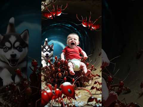 👶baby's life in💔danger😱, killer🐜ants attacked on baby,Poor🐕‍🦺Dog saved👶Baby #ai #rescue #mother