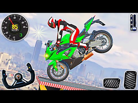 Mega Ramp Bike Stunt Race Game - Extreme Motorbike Driving 3D | Android Gameplay