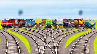 Diesel And Electric New Indian Trains Crossing | Branched Railroad | Train Simulator Classic