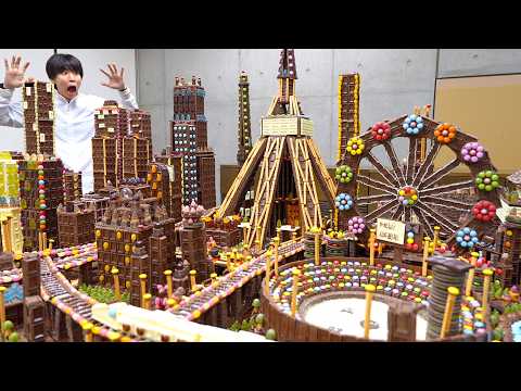 世界に1つしかないお菓子の巨大都市を作ってみた。