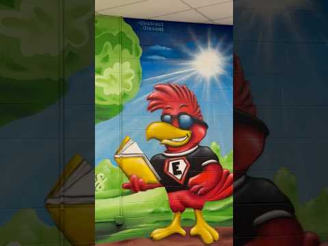 Endy Elementary School #mural #spraypaint #school #redhawks