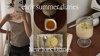 Early Summer Diaries 🍋 뭔가 정리되는 하루 | 뉴욕 직장인의 주말 | 갈레뜨 굽고 레몬포셋 만들기 | 스콘 맛집 [Eng Sub]