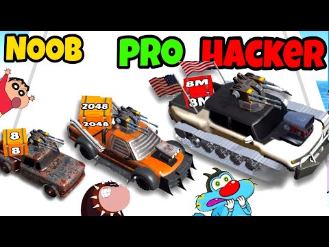 OGGY AND JACK NOOB VS PRO VS HACKER IN CAR RUSH 2048 GAME WITH BOB