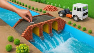 Diy Mini Truck Builds concrete bridge @ Railing bridge | Fun Construction Science Project