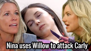 Nina attacks Carly with Willow's illness, Carly's shocking decision ABC General Hospital