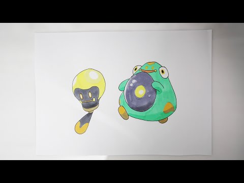 Drawing Pokemon No. 938 Tadbulb & No. 939 Bellibolt