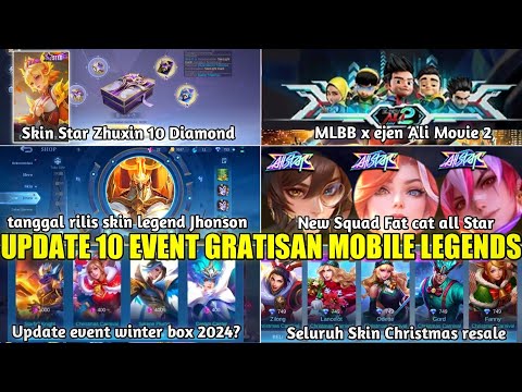 BOCORAN 10 EVENT GRATISAN MOBILE LEGENDS 2024/2025! LEGEND JHONSON, STAR ZHUXIN 10 DM, WINTER BOX