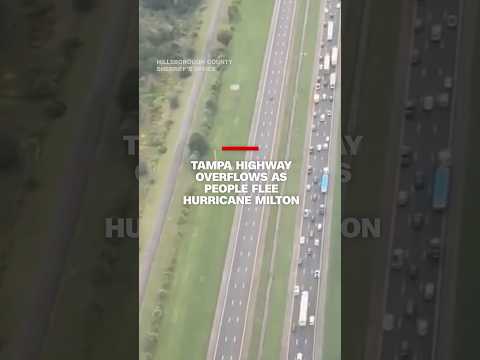 Tampa highway overflows as people flee Hurricane Milton