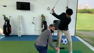 Junior World Champion Arjun Bhati at the IJGA Albatross Golf Academy India