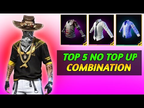 TOP 5 NO TOP UP DRESS COMBINATION | BEST DRESS COMBINATION | FREE FIRE DRESS COMBINATION