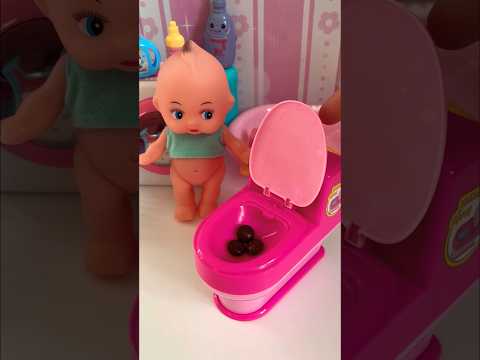 Satisfying with Unboxing & Review Funny Pink Toilet and Baby Set Toys | ASMR Videos
