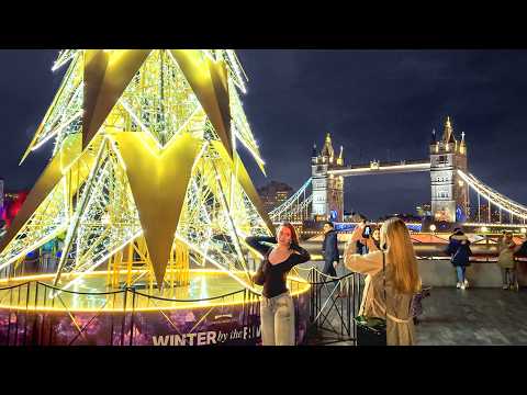 London Christmas Market 2024 ✨ London Bridge City - Winter by the River Walk Tour 🎄 4K HDR