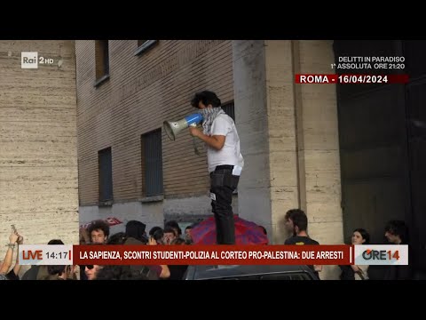 La Sapienza, scontri studenti-Polizia al corteo pro Palestina - Ore 14 del 17/04/2024