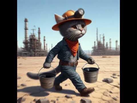 Cat strikes oil! #cat #aicat #funny #cutecat #sad #cute #kitten #inspiration #mining #ai