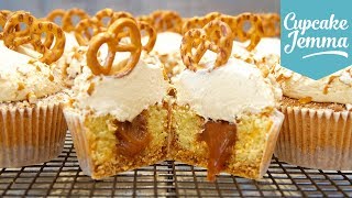 Pretzel & Salted Caramel Cupcakes Collab with The Boy Who Bakes | Cupcake Jemma