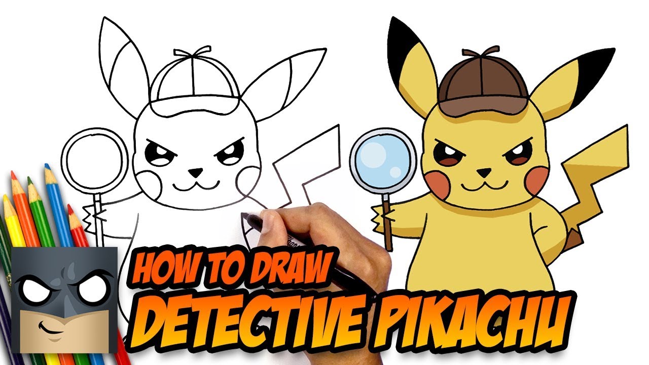 How to Draw Pokemon - Detective Pikachu - Step-by-Step