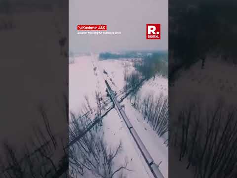 Watch How A Train Glides Past Kashmir’s Snow Covered Peaks And Serene Landscapes