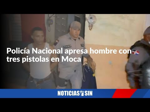 Policía Nacional apresa hombre con tres pistolas en Moca