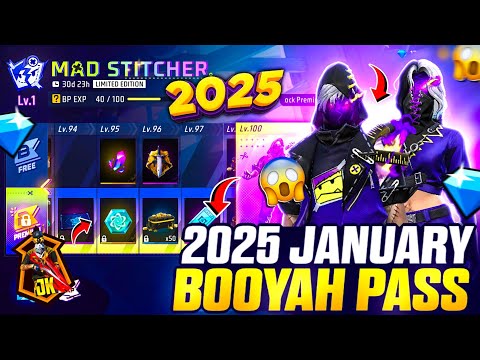 JANUARY BOOYAH PASS FREE FIRE 2025 || I GOT JANUARY BOOYAH PASS || BOOYAH PASS FULL REVIEW FREE FIRE