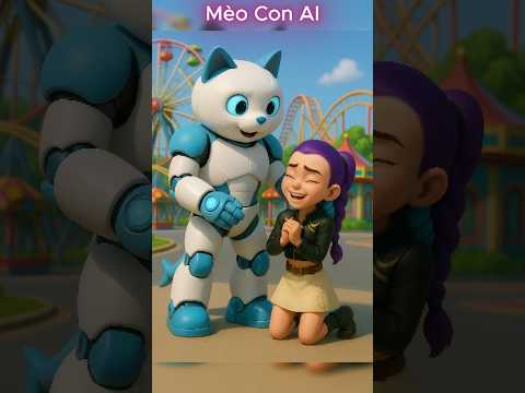 Mèo con biết hình thành robot cứu chị Rumi #shorts #cat #ai #kitten #rumi