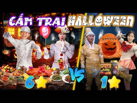 Thử Thách 25h Cắm Trại Hoá Trang Halloween Bằng Cách ĐẤU GIÁ 0 Sao vs 6 Sao - Tập 10