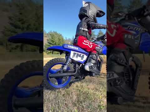 3 year old practices jumping ramp on pw50 dirt bike @kashius.alexander #shorts