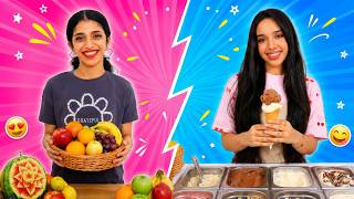 ايسكريم لذيذ ضد فواكه صحيه ! شفا fruit vs ice cream story