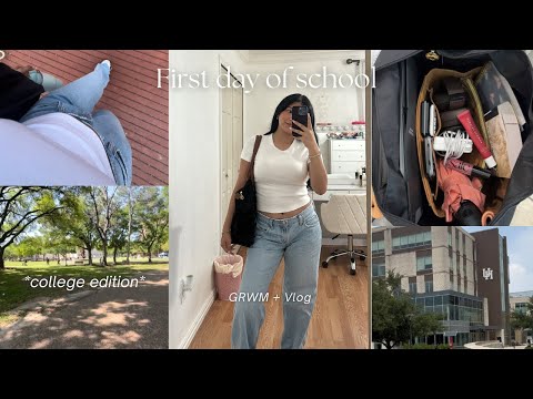 First day School *College* GRWM, outfit, makeup