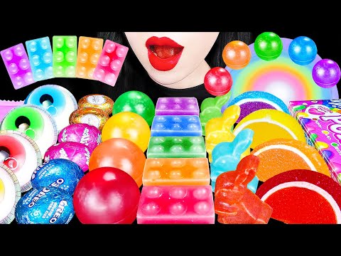 ASMR RAINBOW DESSERTS FROZEN NIK-L-NIP 무지개 디저트 직접 만든 얼린 닉클립 코하쿠토 먹방 KOHAKUTO EATING SOUNDS MUKBANG