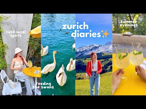 a week in zurich🇨🇭cute local spots 🍃summer nights, swan lake, swiss food, day trip to the alps ✨