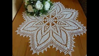 ج2 مفرش كروشيه دائري بغرزة الفيشارة خطوة بخطوة | Crochet Doily