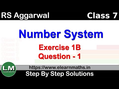 Number Systems | Class 9 Exercise 1B Question 1 | RS Aggarwal | Learn Maths