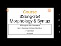 Morphology and Syntax Concepts