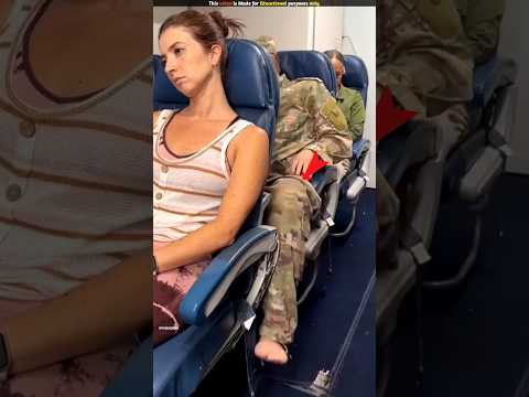 The army soldier put his foot on the girl's seat#shorts