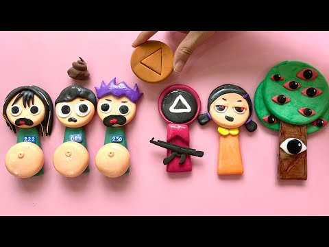 SPRUNKI Younghee , Soldier Squid Game Scan : Thanos and 001 , 222 Pregnant Squid Game Clay ASMR