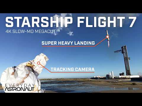 [4K Slow-Mo] Starship Flight 7 Launch & Catch // Clean Audio SUPER CUT!
