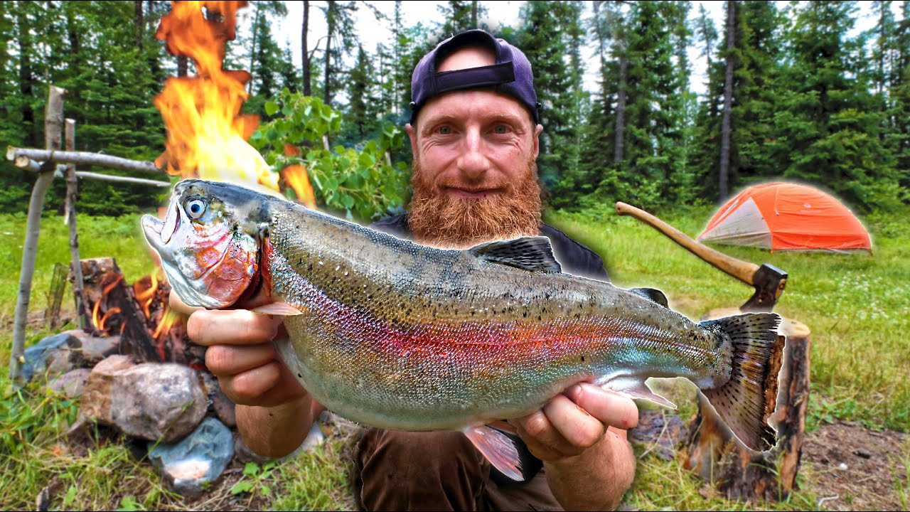 3 Days Camping in NORTHERN Canada! - Catch, Clean, Cook Football Sized Trout in the Forest!