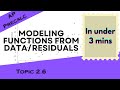 Modeling Functions and Analyzing Residuals