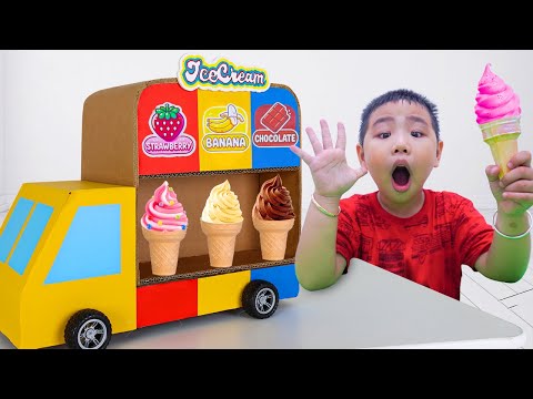 Jolie and Johnny Pretend with Ice Cream Machine Disaster _ Kids Adventure
