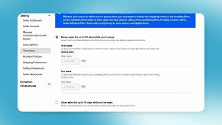 Managing eBay Store Time Away Hollander eLink Vacation Settings