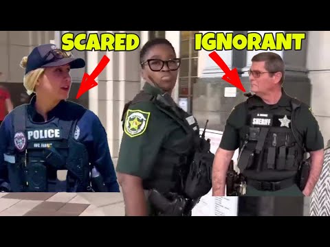 Female Cop And Ignorant Cops Scared Of Cameras