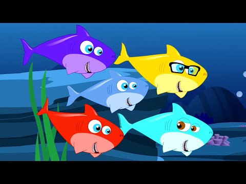 Five Hungry Sharks, Counting Song and Nursery Rhyme for Kids