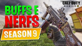 BUFFS E NERFS COD MOBILE TEMPORADA 9 (2025)