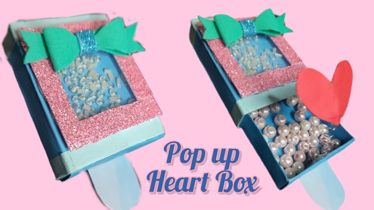 Make pop up heart Box from waste match box | DIY gift ideas?