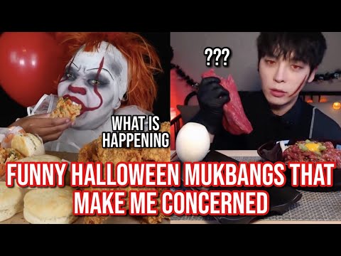 funny HALLOWEEN mukbangs that make me concerned