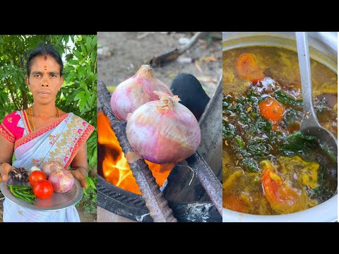 Roasted Onion Rasam l Delicious Onion Rasam Making #villagemomrecipes