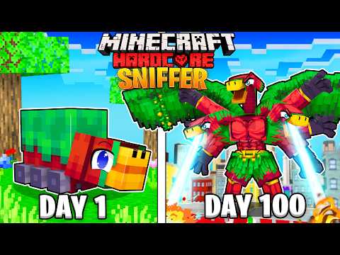 I Survived 100 DAYS as a SNIFFER in HARDCORE Minecraft!