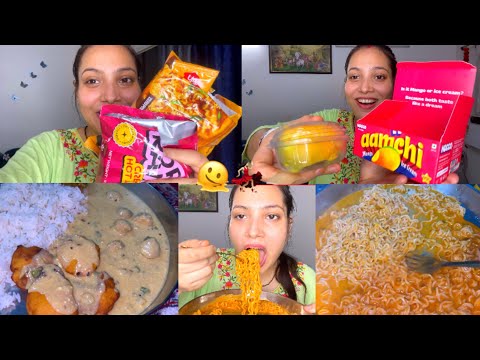 Aj Maine New Untried Ramen Banaya Or Khaya | Eating Untried Ramen Noodles And Ice Cream
